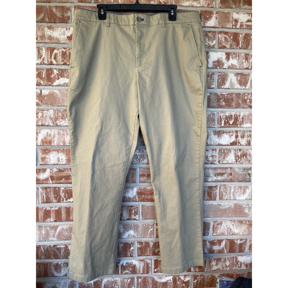 Calvin Klein‎ Men's Straight Leg Chino Pants 36x29 Pristine Khaki Blue Trim EUC